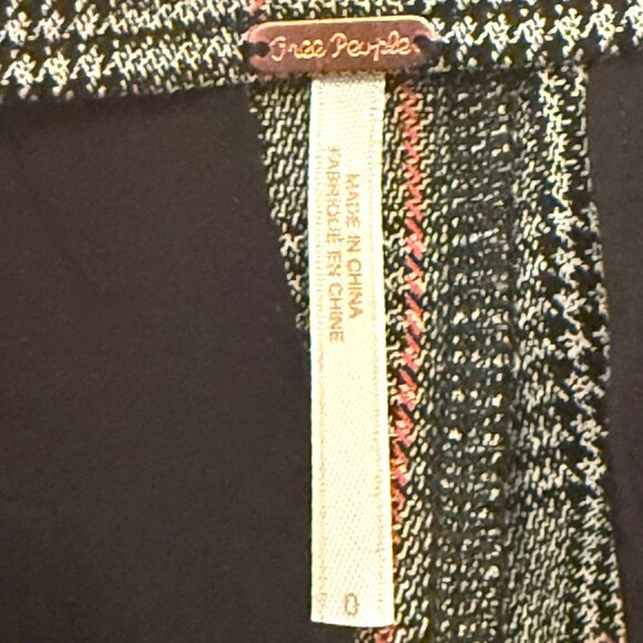 Free People Plaid Pants 0 Y2K Styling 90s Career Office Work Stretch Side Zip - Picture 7 of 8